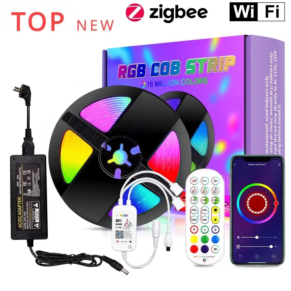 Tuya Zigbee Ʈ  RGB-IC COB ׿  LED Ʈ , ּ   RGB  ֺ  , ˷  Ȩ